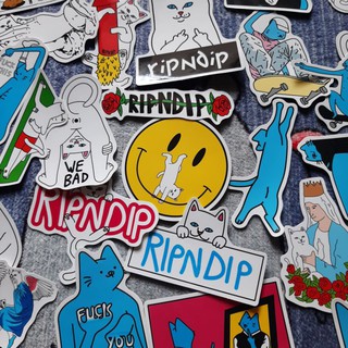 RIPNDIP สติ๊กเกอร์ ติดมือถือ ติดรถ ติดกระจก กันน้ำ แกะได้ไม่เหนียว