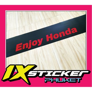 สติ๊กเกอร์คาดกระจกบังแดด Enjoy Honda สีดำ-แดง