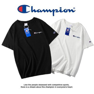 เสื้อยืดแขนสั้นปักลาย champion แฟชั่น