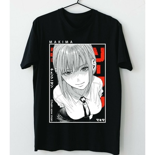 oversize T-shirt เสื้อยืด พิมพ์ลายมังงะ Chainsaw Man Denji And Makima สําหรับผู้ชาย S-5XL