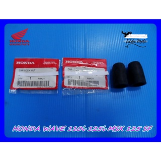 HONDA WAVE110i WAVE125i MSX125SF CAP LOCK NUT "GENUINE PARTS" SET PAIR  // ฝาครอบน็อตล็อคกระจกมองหลัง ของแท้ คุณภาพดี