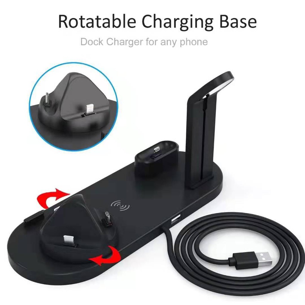 Ready Stock In Multifunctional Wireless Charger Fast Charging With Lightning Micro Usb