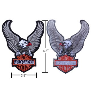 ตัวรีดติดเสื้อขนาด 3.5 x 4 นิ้ว อินทรี Harley MOTOCYCLE BIKER CLUB IRON ON VEST JACKET PATCH