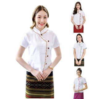 เสื้อพื้นเมืองผู้หญิงคอจีนกุ้น ไซส์ใหญ่พิเศษ