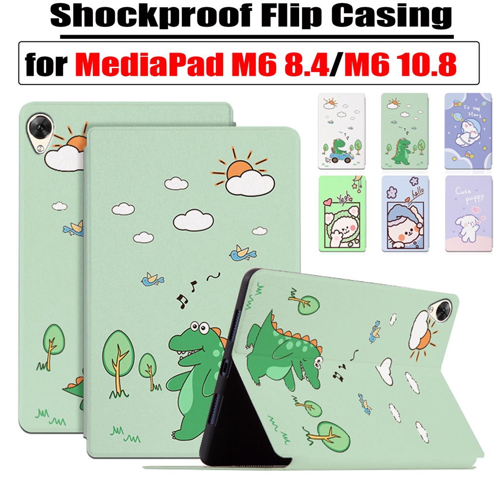 เคสแท็บเล็ตหนัง PU ฝาพับ ลายน่ารัก คุณภาพสูง สําหรับ Huawei MediaPad M6 10.8 นิ้ว 8.4 นิ้ว M6 Turbo 