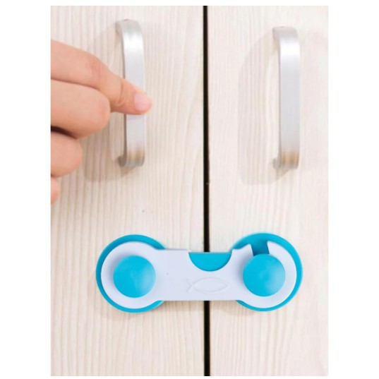 ที่ล็อคประตูตู้​ ที่ล็อคลิ้นชัก อุปกรณ์เพื่อความปลอดภัยสำหรับเด็ก Door Safety Clip มีให้เลือก 2 สี