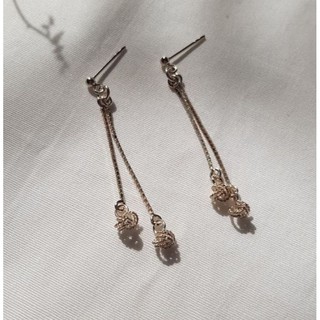 Double knot silver earrings ต่างหูเงินแท้ ตุ้มห้อย น่ารัก