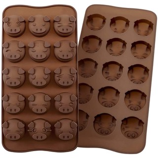 พิมพ์ซิลิโคน หน้าหมู 15 ช่อง (คละสี) 15 Hole Piggy Emotion Silicone Molds อย่างดี จึงสามารถสัมผัสกับอาหารได้