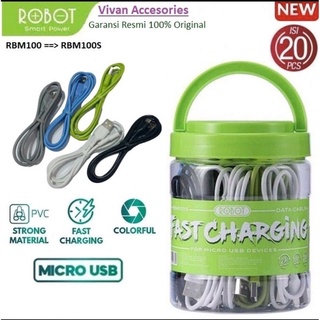 สายเคเบิลข้อมูลหุ่นยนต์ 2A RBM100 Micro USB 100 ซม. ชาร์จเร็ว ของแท้ (1 ชิ้น)