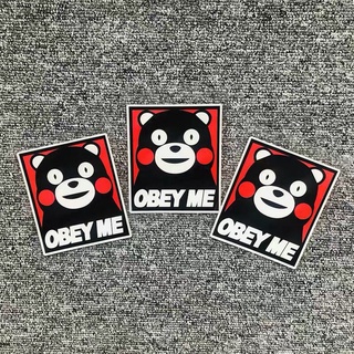 สติกเกอร์ กันน้ํา กันแดด ลายการ์ตูน Kumamon OBEY ME OBEY My Car สําหรับติดตกแต่งรถยนต์