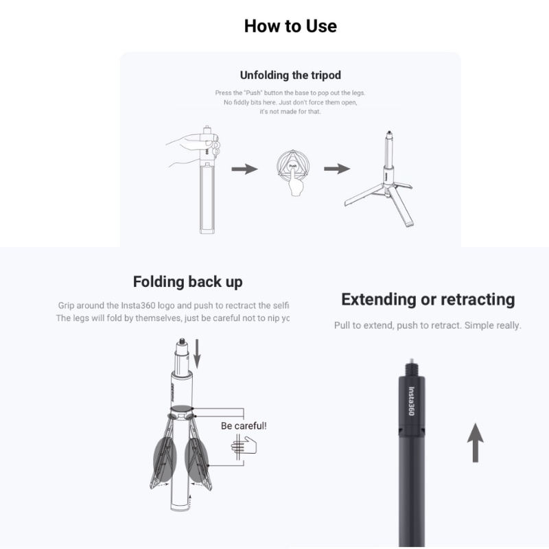Insta360 2 in 1 Invisible + Tripod รับประกัน 1 ปี