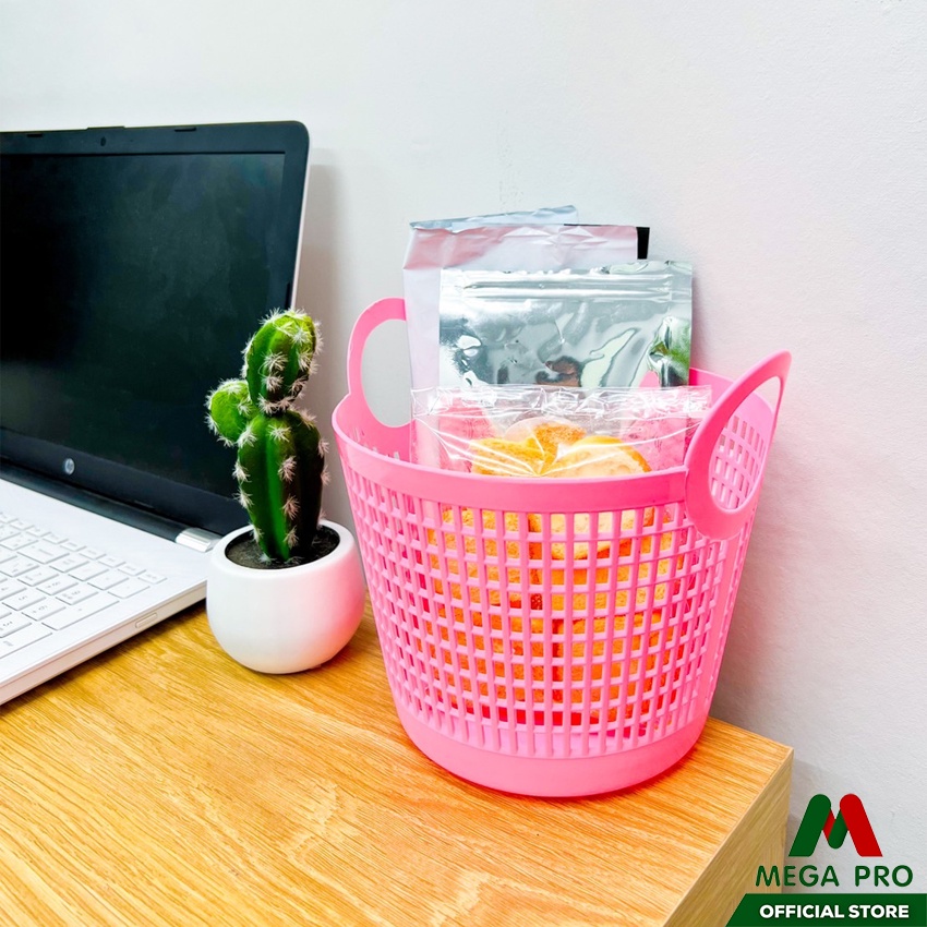 Megapro -  ตะกร้าเข่งก้า รุ่น P4444 ตะกร้าใส่ของ ตะกร้าเล็ก เข่งเล็ก สีสันสดใส (แจ้งสีทักแชท)