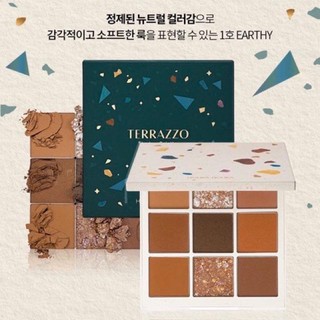 (พร้อมส่ง/ของแท้) HOLIKA HOLIKA TERRAZZO SHADOW PALETTE (ตลับเขียว)