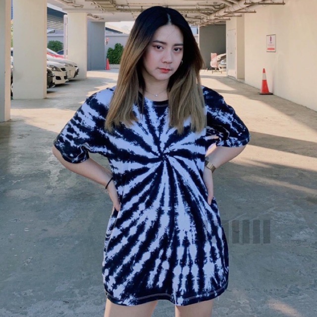 [ส่งใน1-2วัน] เสื้อมัดย้อมสีสด UNISEX | TIE DYE T-SHIRT | ผ้า Cotton100% – KT13-ยางมะตอย(ดำ)