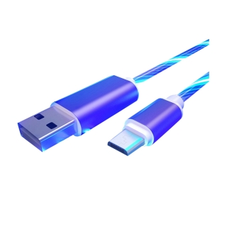 สายชาร์จโทรศัพท์มือถือ แบบเรืองแสง ไฟ LED Micro USB Type C สําหรับ Android Type C Iphone