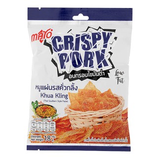 มาโย่หมูแผ่นอบกรอบรสคั่วกลิ้ง 18กรัม Mayo Crispy Crispy Pork Roasted Flavor 18g.