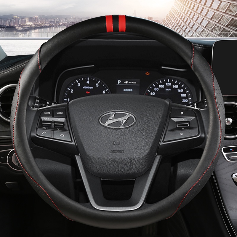พวงมาลัยรถ 38 ซม.สําหรับ Hyundai i30 Creta Tucson ix35 Solaris Elantra Santa Fe Kona i40 Palisade อุ