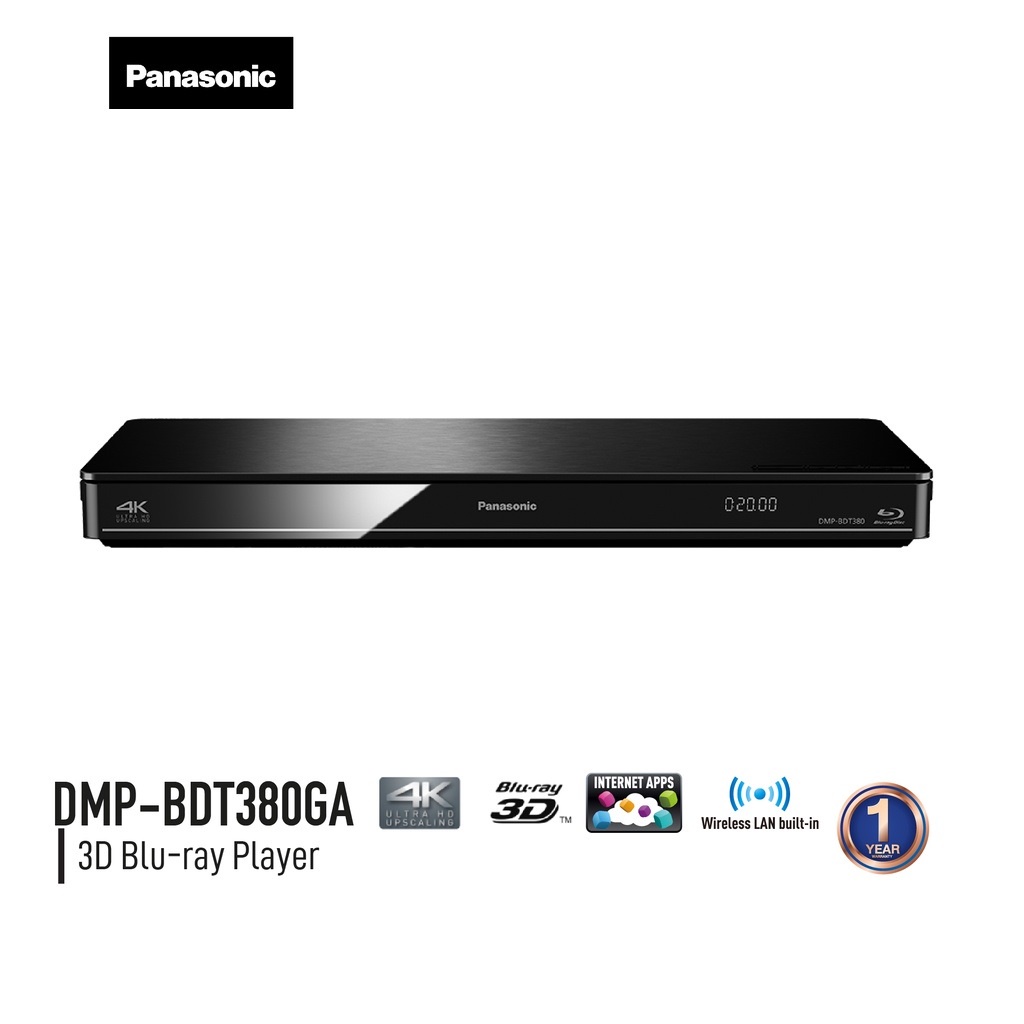 +แถมหนัง BD 2 แผ่น+ เครื่องเล่นบลูเรย์ Panasonic Blu ray Player DMP-BDT380GA 3D CD DVD Blu-ray Disc Internet 4K Upscale