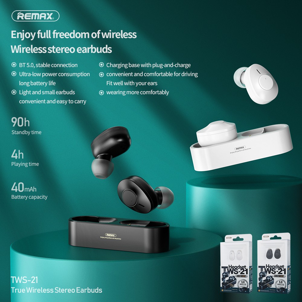 หูฟังRemaxหูฟังบลูทูธสเตอริโอ หูฟัง Bluetooth หูฟัง Bluetooth แบบไร้สาย หูฟัง