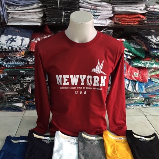 เสื้อยืด คอกลม แขนยาว สกรีน NEW YORK USA