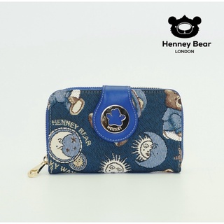 Henney bear HW-111 ลายมิ้วกี้เวย์ กระเป๋าสตางค์ใบกลาง สีน้ำเงินคลาสสิค น่ารัก