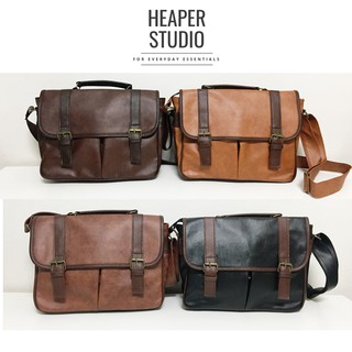 มีโค้ดลด HEAPER LIAM กระเป๋าหนัง PU สีทูโทน คุณภาพ สะพายข้าง crossbody bag