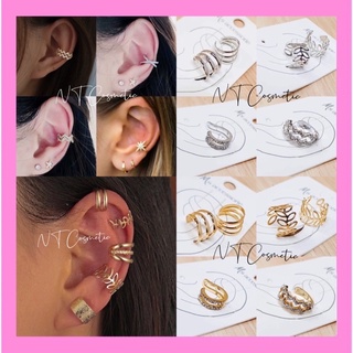 🇹🇭Ear Cuff 🇹🇭 (4ชิ้น 100)งานMS ต่างหูหนีบ ต่างหูเกี่ยว เกี่ยวหู earcuff หนีบหู งานเกาหลี มีหลายแบบกำลังฮิตค่ะ