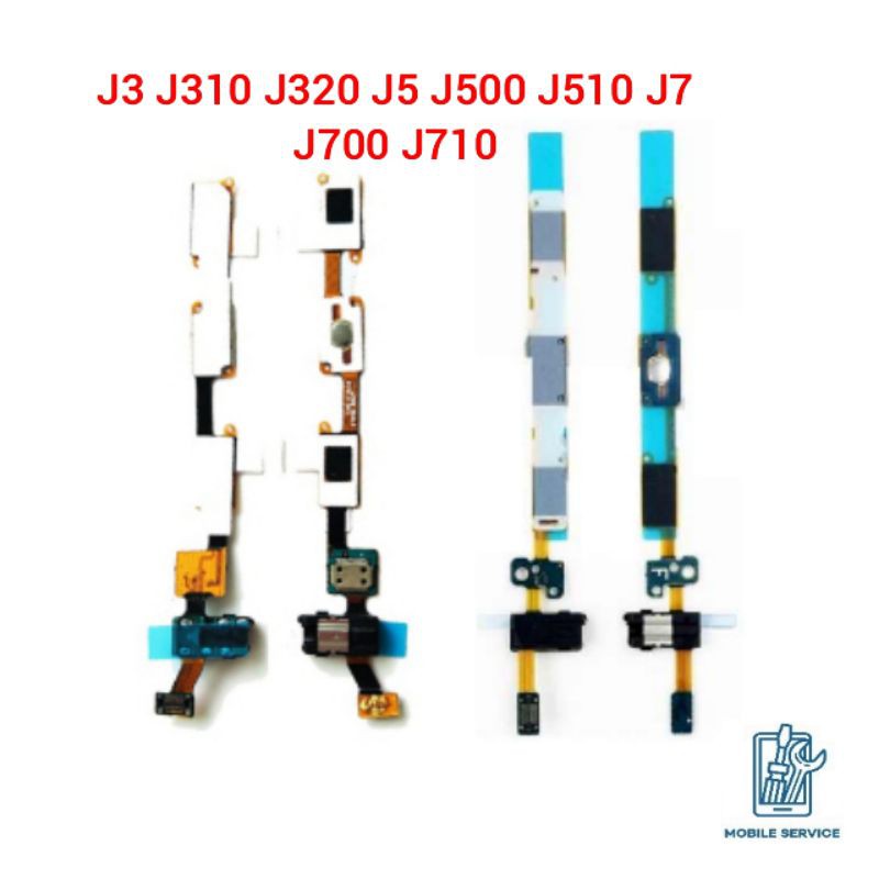 Samsung Galaxy J3 J310 J320 J5 J500 J510 J7 J700 J710 ปุ่มบ้านสาย Flex พร้อมหูฟัง Jeck ริบบิ้นเปลี่ย