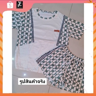 ชุดเซทแขนสั้น-ขาสั้นลายเขียว