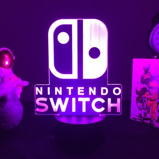 โคมไฟกลางคืน LED รูปโลโก้ Nintendo Switch 3D 16 สี สําหรับเด็ก วันเกิด