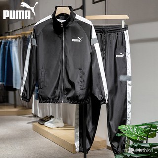 เสื้อผ้าออกกำลังกายผู้ชาย Puma เสื้อวอร์ม + กางเกงวิ่งกลางแจ้งชุดกีฬาลำลองคุณภาพสูงผู้ชาย s03Y