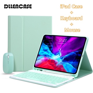 Dllencase เคสแป้นพิมพ์ สําหรับ Compatible For iPad 2019 2020 10.2 iPad 7 8 9th Mini 6 Air 2 3 4 10.5 10.9 Pro 9.7 2021 11 2017 2018 5 6th