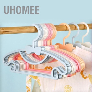 Uhomee ไม้แขวนเสื้อพลาสติก แบบหนา ประดับโบว์ สําหรับเด็กวัยหัดเดิน 10 ชิ้น