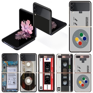 Case Samsung Galaxy Z Flip 3 ZFlip 5G Shell Thin Flip3 5G PC Cases Plastic Cover Anti-knock Folding And Splitting Mobile Coque Black High Quality Hard Shockproof 6.7 Inches Fashion Matte Back Luxury Casing Vintage Camera Cassette