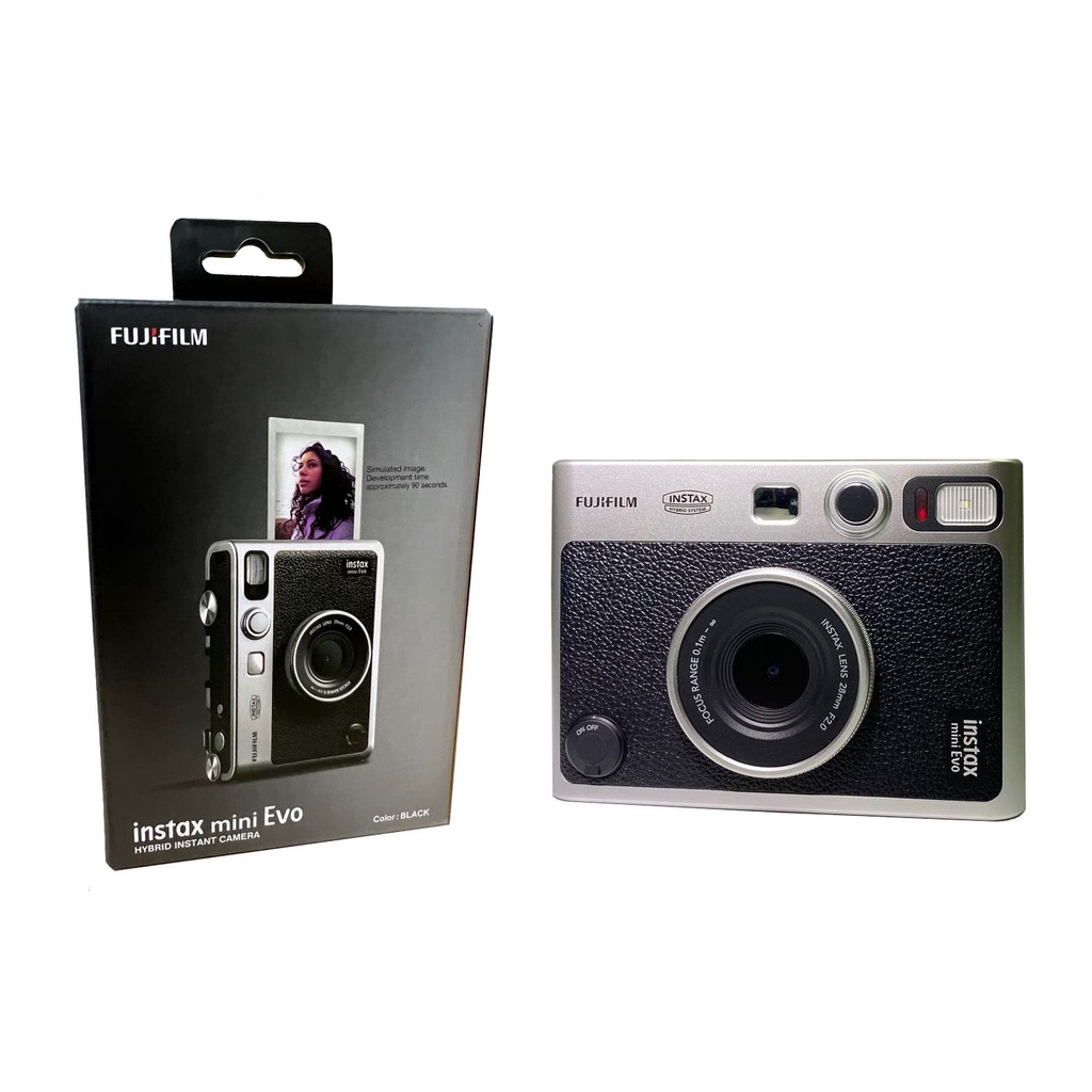 Fujifilm Instax mini EVO Hybrid Instant Camera (Black)- Smartphone Photo Printer