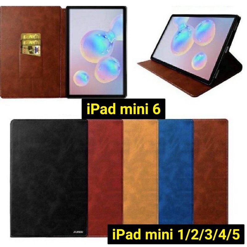 เคสหนังฝาพับ สำหรับ iPad mini 6 iPad mini 1/2/3 iPad mini 4/5 มีช่องใส่นามบัตร เรียบหรู