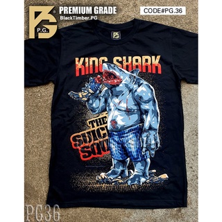 PG 36 suicide squad king shark เสื้อยืด ลายหนัง สกรีนลาย ผ้าหนา Movie BT Black Timber S M L XL XXL