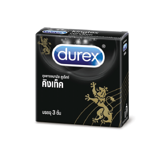 [โค้ดDUREBTW82ลด15%]Durex ดูเร็กซ์ ถุงยางอนามัย คิงเท็ค 3 ชิ้น 1 กล่อง