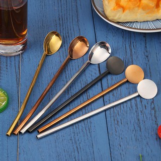 Creative Stainless Steel Bar Drinking Straw Spoon with Cleaning Brush Kit