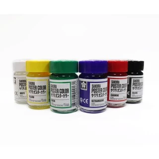 Sakura ( ซากุระ ) สีโปสเตอร์ซากุระ ชุดสีโปสเตอร์ 6 สี 15ml # PWS-6 สีโปสเตอร์ Poster Colors 6 Colors Set