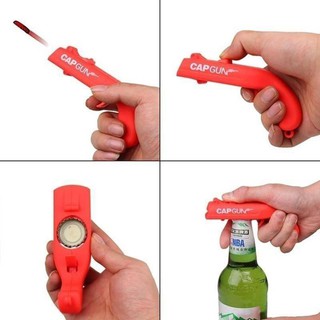 ที่เปิดขวด สีแดง❤👄 ยิงได้ ปืนพลาสติกเปิดขวด แบบพกพา CAP GUN มีคลิปรีวิว Double T