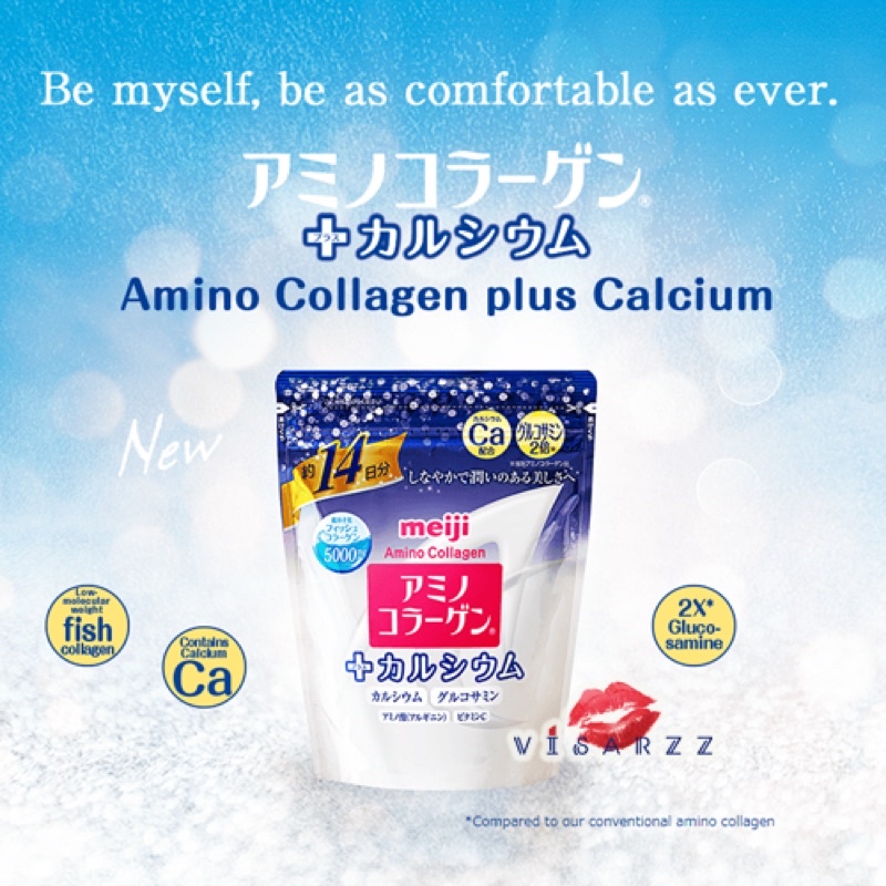 (ของแท้นำเข้า🇯🇵) สูตร Calcium)ฟรีEMS!! Meiji Amino Collagen Plus Calcium 98g (14 วัน) เมจิ คอลลาเจนผ