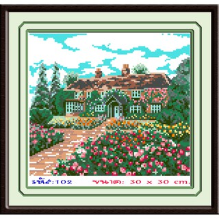 ไอแอมครอสติช iamcrossstitch DIY รหัส L-102 30x30 cm. ชุดอุปกรณ์งานฝีมือปักครอสติชครบชุด