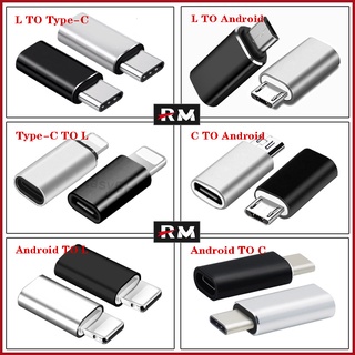 【Metal All Series】อะแดปเตอร์แปลง Micro USB เป็น Type-C เป็น Lightnning เป็น TypeC เป็น Micro สําหรับ Lightnning Android