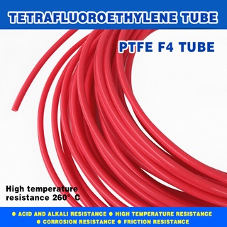 ท่อเทฟลอน ท่อ PTFE F4 สีแดง เส้นผ่านศูนย์กลางภายใน 1-16 มม. ท่อเทฟลอน ทนต่ออุณหภูมิสูง 260 องศา ทนต่อกรดและด่าง