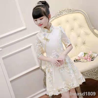 ✻❧หญิง cheongsam ชุดฤดูร้อนเด็กชุดเจ้าหญิงชุดลมจีน guzheng เครื่องแต่งกายหญิงเครื่องแต่งกาย Hanfu