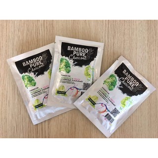 Bamboo pure charcoal ผงถ่านไม้ไผ่บริสุทธิ์ สำหรับล้างผักผลไม้  1 ถุง 5 ซอง