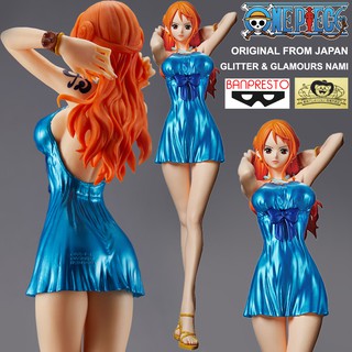 Model Figure งานแท้ Original ฟิกเกอร์ โมเดล แมวทอง Banpresto One Piece วันพีซ เต็มพิกัดสลัดจอมลุย Nami นามิ Blue Dress