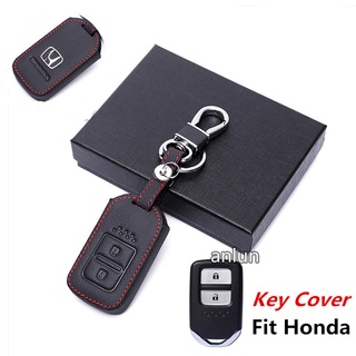 【Ready Stock】เคสกุญแจรถยนต์หนังแท้ 2 ปุ่มสําหรับ Honda HR-V / BR-V / CR-V / Jazz / Mobilio