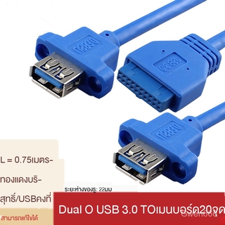 19เข็ม/ 20Pinไปเลย2อินเตอร์เฟซUSB3.0 หญิง DIYแชสซี แผงด้านหน้าที่มีรูสกรูDIYพนัง pWBp